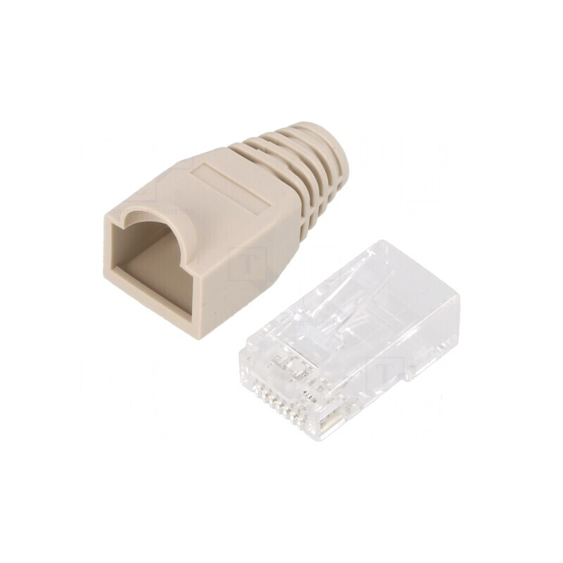 Conector RJ45 Cat 6a aurit 8p8c cablu tată | Electronic-mag.ro | Componente Electronice