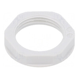 Piuliță PG11 polistiren 24mm gri deschis pentru temperaturi -20÷70°C Filet PG | Electronic-mag.ro | Componente Electronice