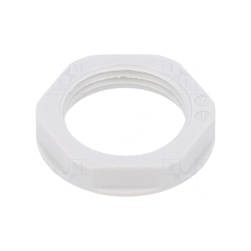 Piuliță PG11 polistiren 24mm gri deschis pentru temperaturi -20÷70°C Filet PG | Electronic-mag.ro | Componente Electronice
