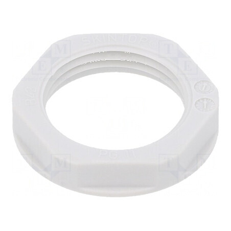 Piuliță PG11 polistiren 24mm gri deschis pentru temperaturi -20÷70°C Filet PG | Electronic-mag.ro | Componente Electronice