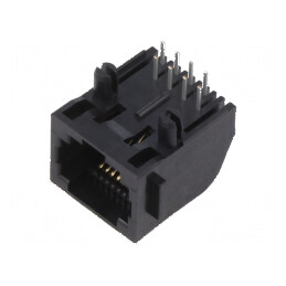 Conector RJ45 soclu 8p8c THT unghi 90° | Electronic-mag.ro | Componente Electronice