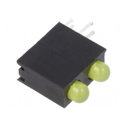 LED 3mm Galben Difuz cu 2 Diodi 20mA | Electronic-mag.ro | Componente Electronice