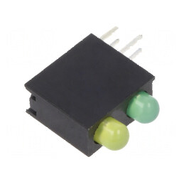 LED 3mm 2 diode galben/galben verde 20mA 30° | Electronic-mag.ro | Componente Electronice