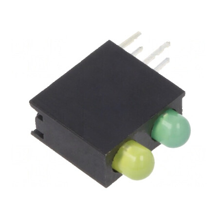LED 3mm 2 diode galben/galben verde 20mA 30° | Electronic-mag.ro | Componente Electronice