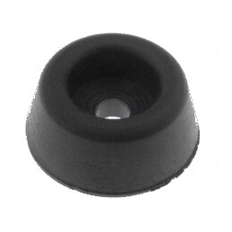 Picioruş negru din gumă H: 7,1mm, Ø15,9mm, Orif Ø3,2mm | Electronic-mag.ro | Componente Electronice