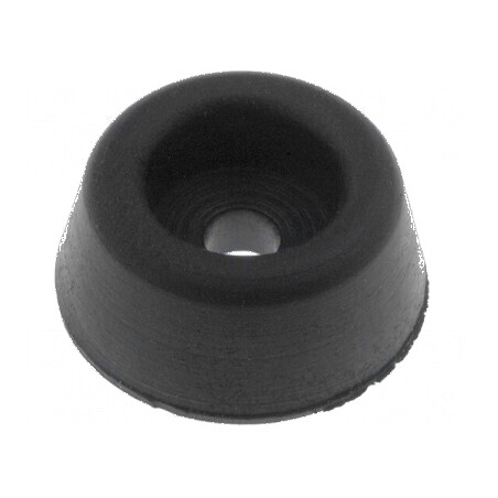 Picioruş negru din gumă H: 7,1mm, Ø15,9mm, Orif Ø3,2mm | Electronic-mag.ro | Componente Electronice