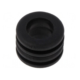 Manșon Ø 12mm - Øorif: 10mm, negru, grosime panou max. 2mm | Electronic-mag.ro | Componente Electronice
