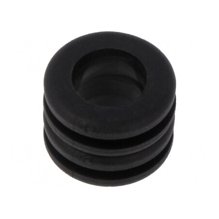 Manșon Ø 12mm - Øorif: 10mm, negru, grosime panou max. 2mm | Electronic-mag.ro | Componente Electronice