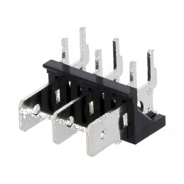 Conector spadă 6,3mm THT 250V unghi 90° 3 piste | Electronic-mag.ro | Componente Electronice