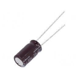 Condensator electrolitic low ESR 39uF 80VDC THT Ø8x15mm ±20% | Electronic-mag.ro | Componente Electronice