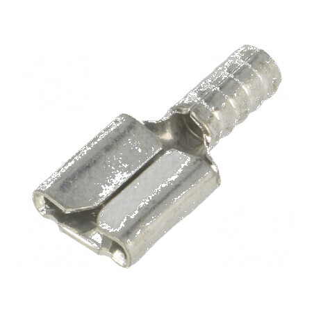 Terminal plat 6,4mm 0,8mm mamă crimpat pe cablu drept cupru | Electronic-mag.ro | Componente Electronice