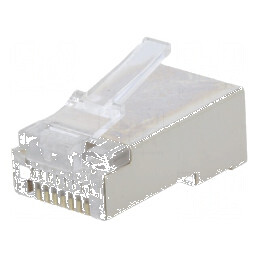 Conector RJ45 ecranat Cat 5e 8p8c drept | Electronic-mag.ro | Componente Electronice