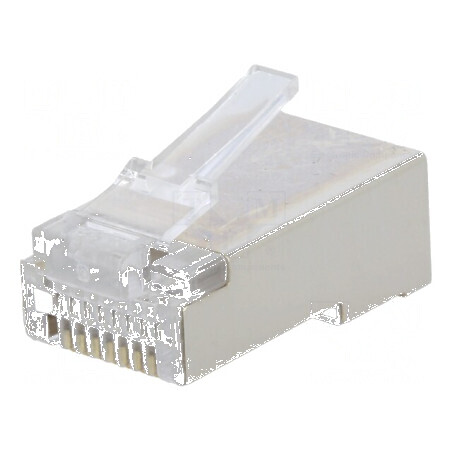 Conector RJ45 ecranat Cat 5e 8p8c drept | Electronic-mag.ro | Componente Electronice