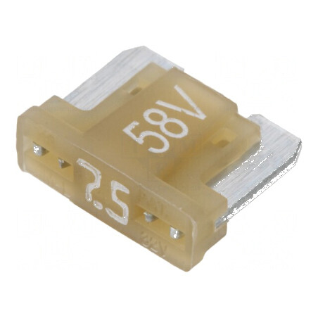 Siguranţă 7,5A 58VDC auto 11mm aliaj staniu | Electronic-mag.ro | Componente Electronice