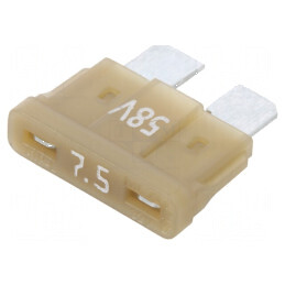 Siguranţă auto 7,5A 58VDC 19,3mm aliaj de staniu | Electronic-mag.ro | Componente Electronice