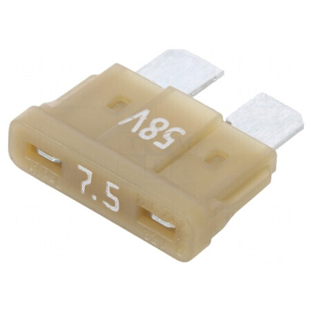 Siguranţă auto 7,5A 58VDC 19,3mm aliaj de staniu | Electronic-mag.ro | Componente Electronice