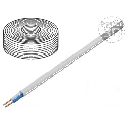 Cablu YTDY 2x0,5mm rotund cu PVC alb, Øfir 0,5mm | Electronic-mag.ro | Componente Electronice
