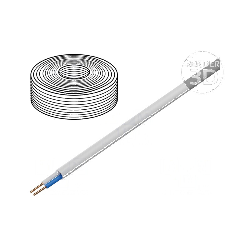 Cablu YTDY 2x0,5mm rotund cu PVC alb, Øfir 0,5mm | Electronic-mag.ro | Componente Electronice
