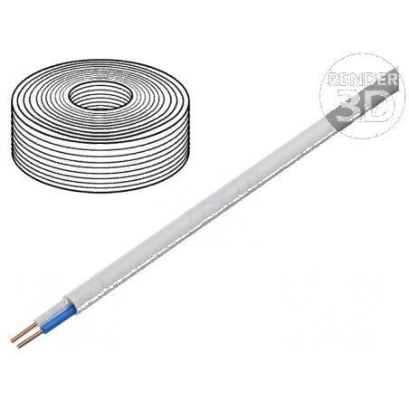 Cablu YTDY 2x0,5mm rotund cu PVC alb, Øfir 0,5mm | Electronic-mag.ro | Componente Electronice