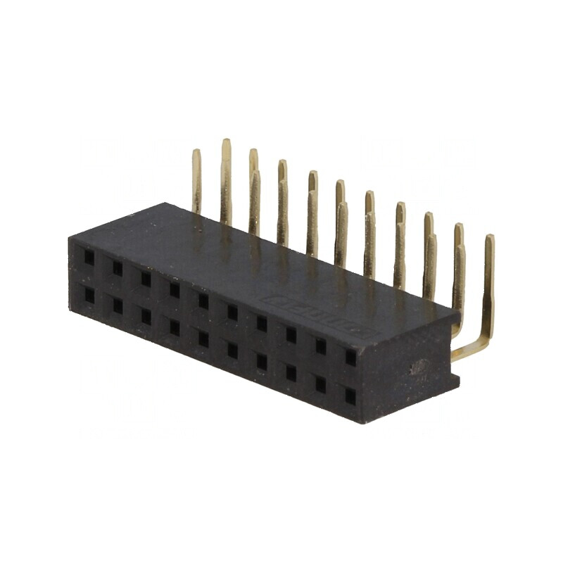 Conector şiruri pini soclu mamă 20 PIN 90° 2,54mm | Electronic-mag.ro | Componente Electronice