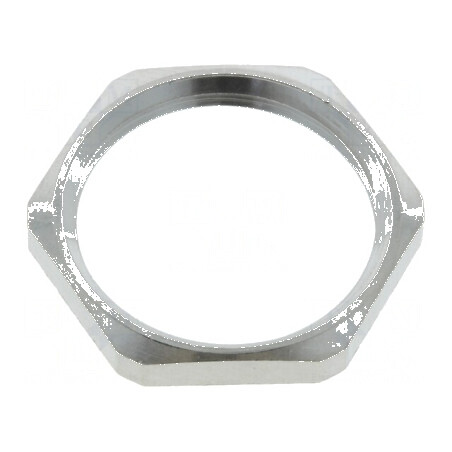 Piuliță PG13,5 din alamă nichelată, 3mm grosime, cheie 23mm, filet PG | Electronic-mag.ro | Componente Electronice