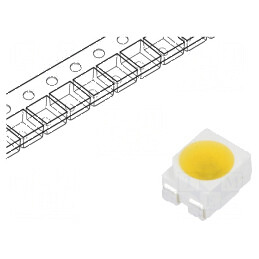 Lampa LED CRLED SMD 3528 PLCC4 Alb Cald 1600mcd 120° 18mA 5,5÷20V | Electronic-mag.ro | Componente Electronice