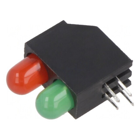 LED 5mm Roșie/Galben-Verde 30mA 60° în Carcasă | Electronic-mag.ro | Componente Electronice