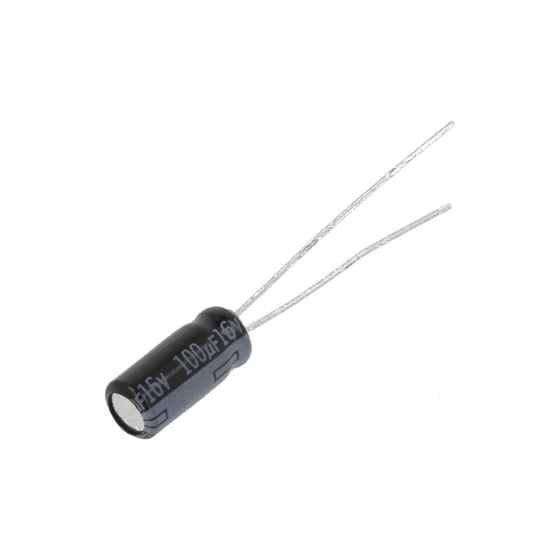 Condensator electrolitic THT 100uF 16V Ø5x11mm Raster 2mm | Electronic-mag.ro | Componente Electronice