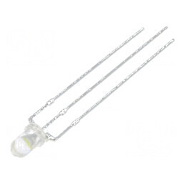 LED 3mm roșu/alb rece 30° convex nr. term 3 | Electronic-mag.ro | Componente Electronice