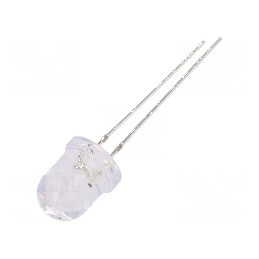 LED 8mm alb rece 3000-4200mcd 30° convex 5V DC | Electronic-mag.ro | Componente Electronice
