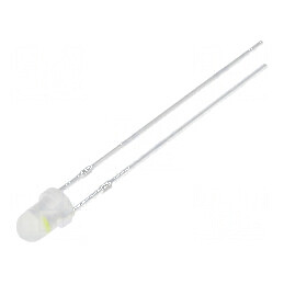 LED 3mm roșu/alb rece 30° convex nr. term 2 | Electronic-mag.ro | Componente Electronice