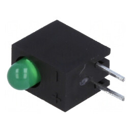 LED 3mm Verde 20mA 40° 2,2-2,5V - 1 Diode în Carcasă | Electronic-mag.ro | Componente Electronice