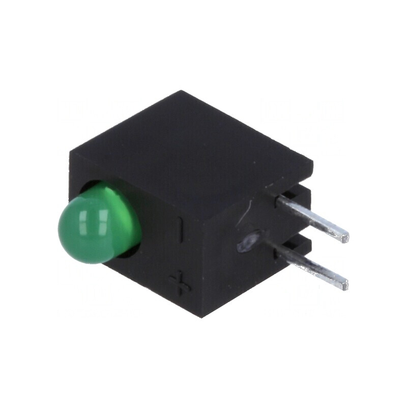 LED 3mm Verde 20mA 40° 2,2-2,5V - 1 Diode în Carcasă | Electronic-mag.ro | Componente Electronice