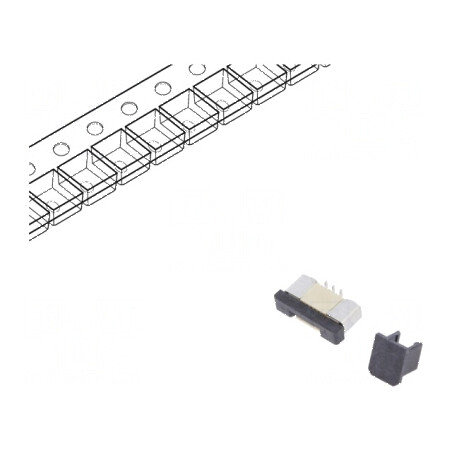 Conector FFC/FPC vertical 6 PIN ZIF SMT 500mA cositorit | Electronic-mag.ro | Componente Electronice