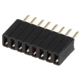 Conector şiruri pini soclu mamă 1x8 PIN 8 drept 1,27mm THT | Electronic-mag.ro | Componente Electronice