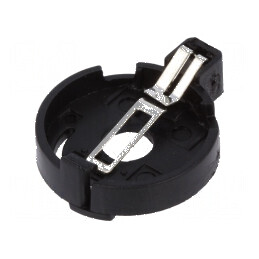 Soclu baterie CR2032, DL2032 orizontal THT 6,6mm negru | Electronic-mag.ro | Componente Electronice