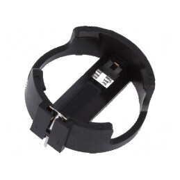 Soclu baterie CR2032, DL2032, orizontal, H: 8mm, negru | Electronic-mag.ro | Componente Electronice