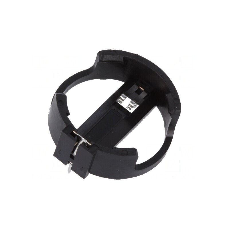 Soclu baterie CR2032, DL2032, orizontal, H: 8mm, negru | Electronic-mag.ro | Componente Electronice