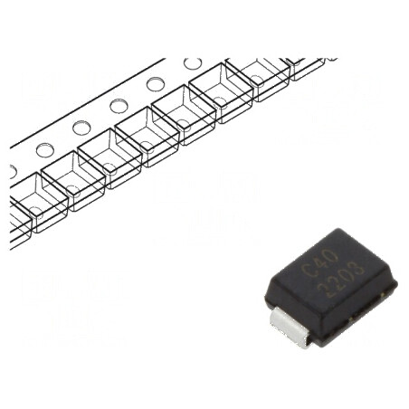 Diodă TVS 1kW 44,4-49,1V 15,5A bidirecțională SMB - rolă/bandă | Electronic-mag.ro | Componente Electronice