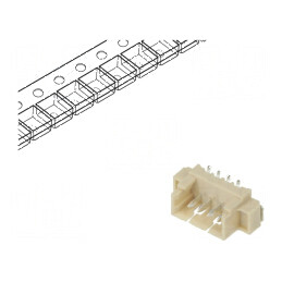 Conector cablu-placă soclu tată 1,25mm PIN 4 SMT 250V 1A | Electronic-mag.ro | Componente Electronice