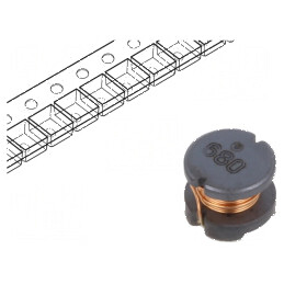 Inductor SMD 68uH 620mA ±10% Q22 Ø5,8mm H4,8mm 520mΩ | Electronic-mag.ro | Componente Electronice