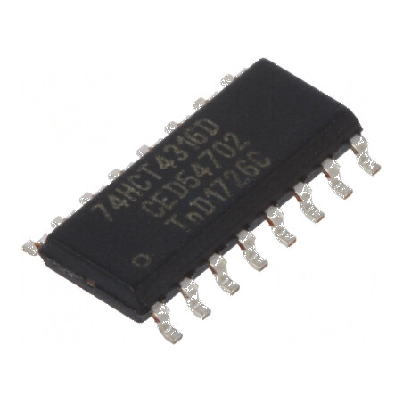 Comutator digital IC 4 canale CMOS TTL SMD SO16 HCT | Electronic-mag.ro | Componente Electronice