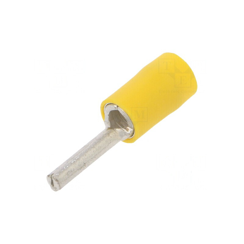 Vârf tip ac Ø 2,7mm 4÷6mm2 crimpat pe cablu galben izolată | Electronic-mag.ro | Componente Electronice