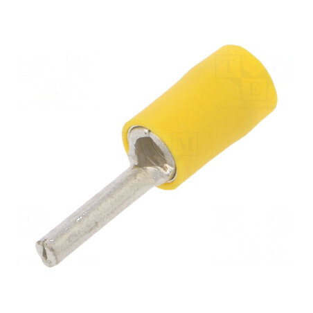 Vârf tip ac Ø 2,7mm 4÷6mm2 crimpat pe cablu galben izolată | Electronic-mag.ro | Componente Electronice