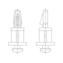 Distanţier PCB poliamidă 66 3,2mm clichet | Electronic-mag.ro | Componente Electronice