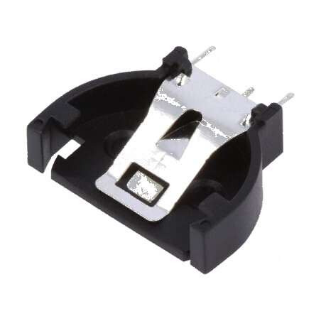 Soclu CR2032 Vertical THT 16.9mm Negru | Electronic-mag.ro | Componente Electronice