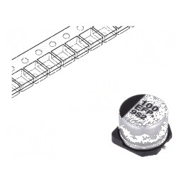 Condensator electrolitic SMD 100uF 25V 8x6,2mm low ESR | Electronic-mag.ro | Componente Electronice