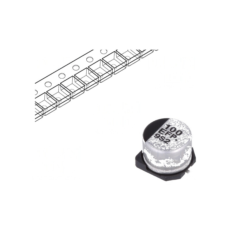 Condensator electrolitic SMD 100uF 25V 8x6,2mm low ESR | Electronic-mag.ro | Componente Electronice Condensator electrolitic SMD 100uF 25V 8x6,2mm low ESR | Electronic-mag.ro | Componente Electronice