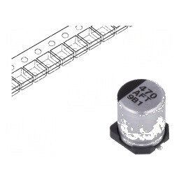 Condensator electrolitic low ESR SMD 470uF 10V 6,3x7,7mm | Electronic-mag.ro | Componente Electronice