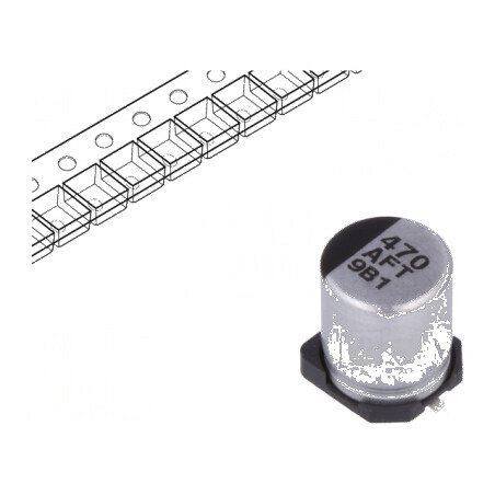 Condensator electrolitic low ESR SMD 470uF 10V 6,3x7,7mm | Electronic-mag.ro | Componente Electronice